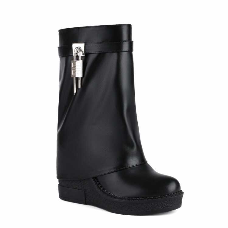 20230717274810032_750.jpg Women's High Shaft Fashion Boots with Wedge Heel and Glitter Detail