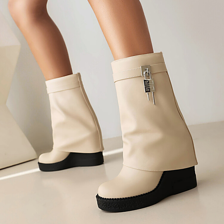 20230717274810051_750.jpg Women's High Shaft Fashion Boots with Wedge Heel and Glitter Detail