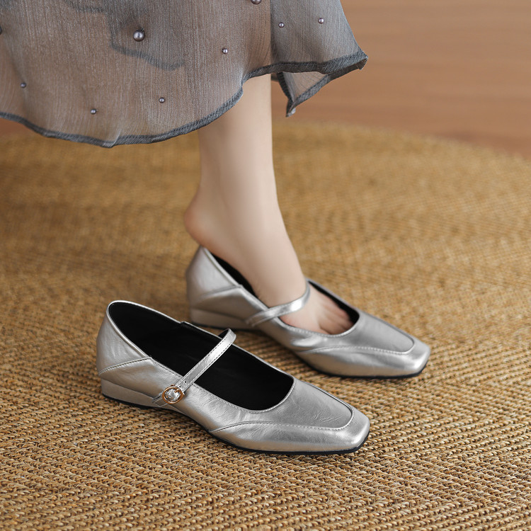 Women's Fashion Flat Shoes Low Chunky Heel Square Toe 2025 Spring - Style k.html