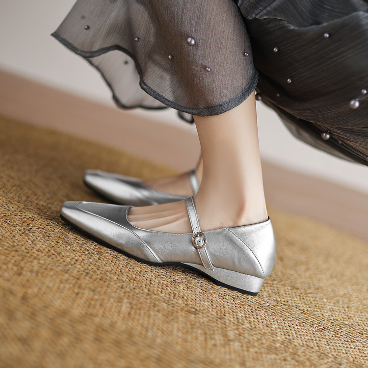 Women's Fashion Flat Shoes Low Chunky Heel Square Toe 2025 Spring - Style k.html