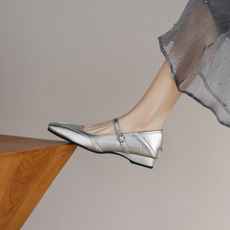 Women's Fashion Flat Shoes Low Chunky Heel Square Toe 2025 Spring - Style k.html