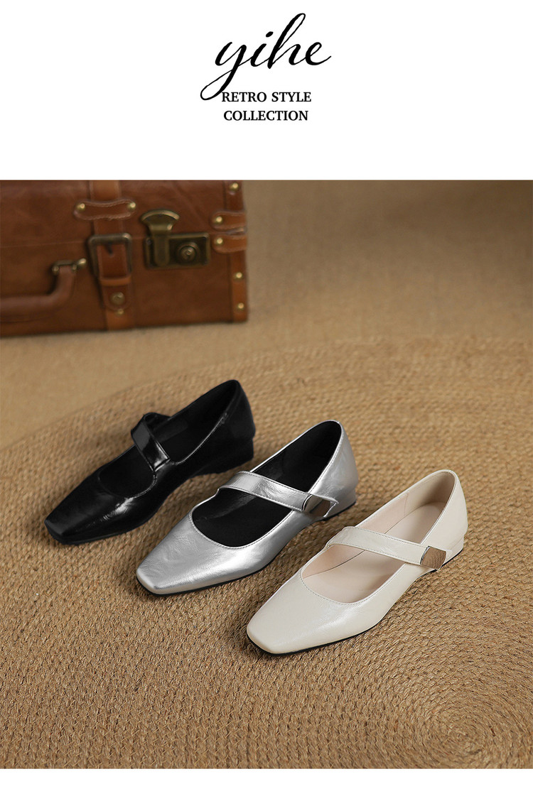 Women's Fashion Flat Shoes Low Chunky Heel Square Toe 2025 Spring - Style o.html
