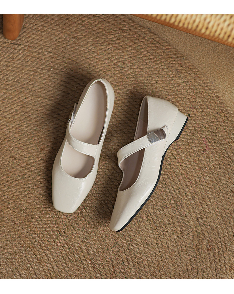 Women's Fashion Flat Shoes Low Chunky Heel Square Toe 2025 Spring - Style o.html