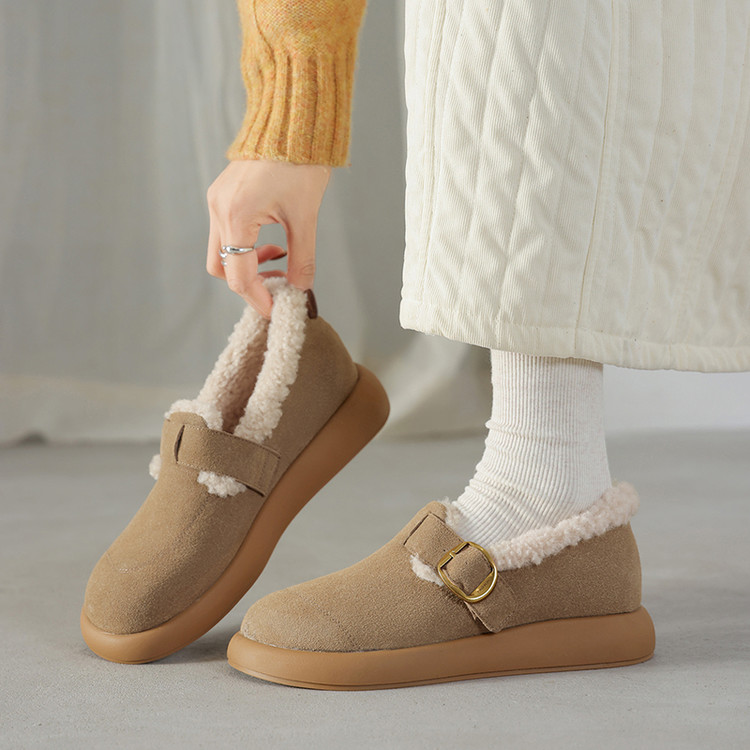 Women's Korean Style Loafers with Chunky Mid Heel and Round Toe
