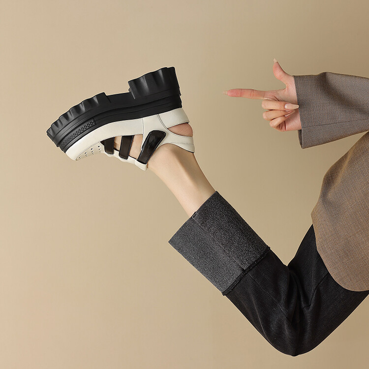 Women's Platform Wedge Sandals with Velcro Closure