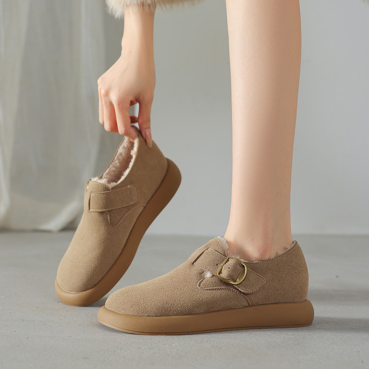 Women's Retro Suede Platform Flat Shoes Winter 2025