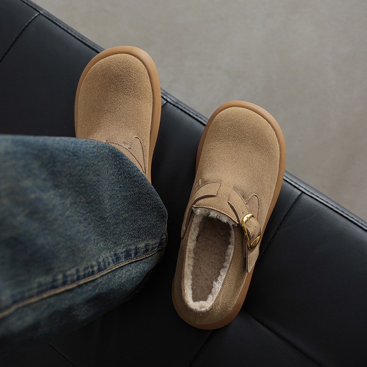 Women's Retro Suede Platform Flat Shoes Winter 2025