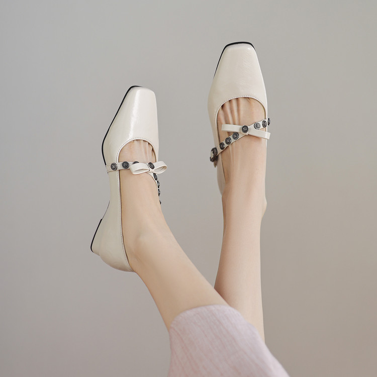 Women's Square Toe Chunky Mid Heel Pumps Spring 2025 - Style m.html