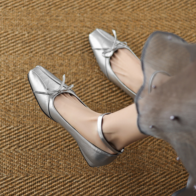 Women's Square Toe Low Chunky Heel Flat Shoes Spring 2025 - Style k.html