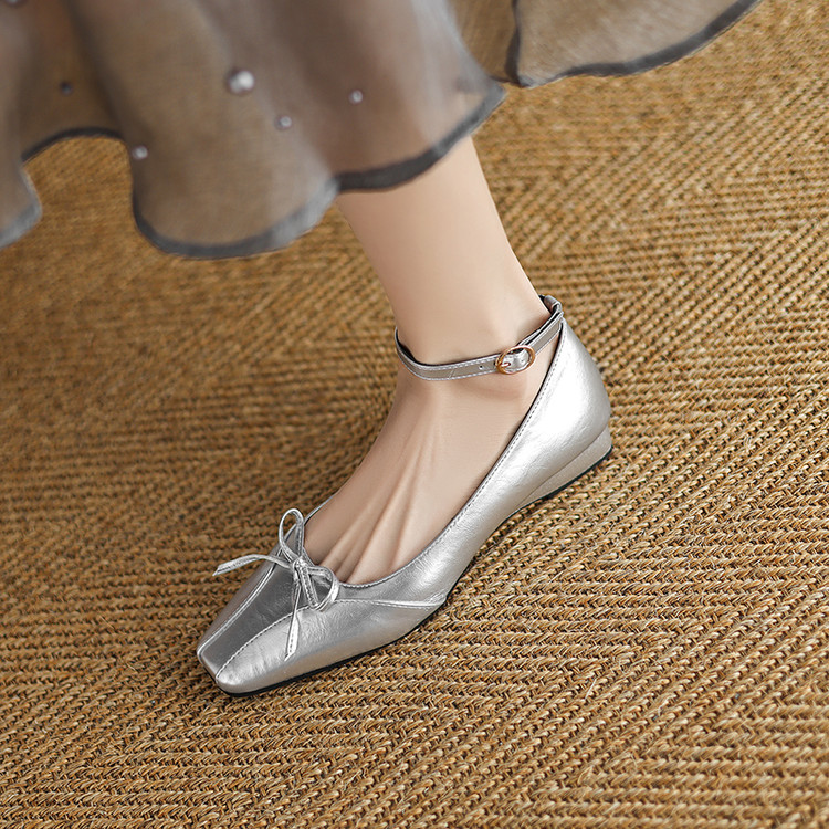 Women's Square Toe Low Chunky Heel Flat Shoes Spring 2025 - Style k.html