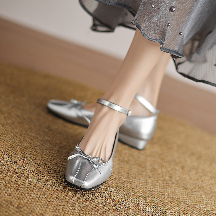 Women's Square Toe Low Chunky Heel Flat Shoes Spring 2025 - Style k.html