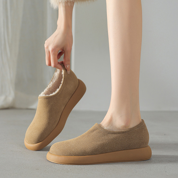 Women's Suede Chunky Heel Round Toe Pumps Winter 2025